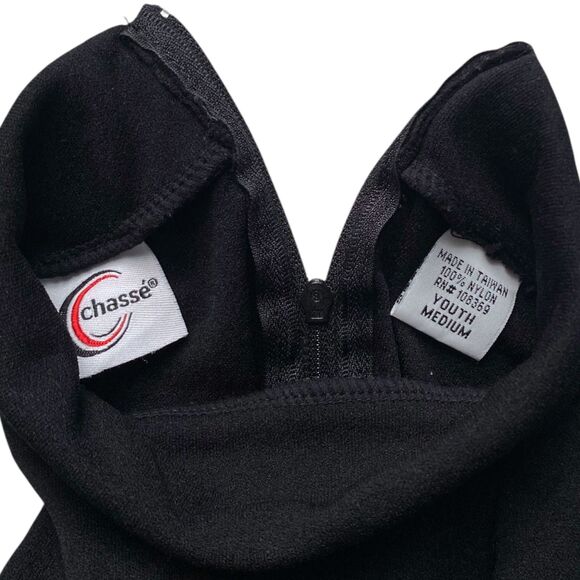 Chassé Long Sleeve Cropped Bodysuit Cheerleading Shirt & Shorts Set Youth M - Picture 4 of 4